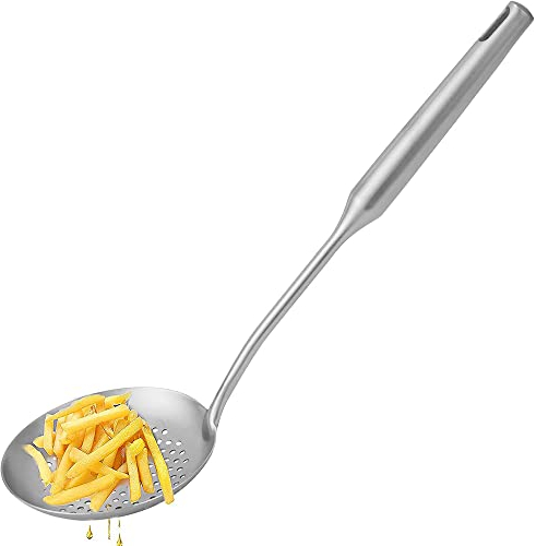 Schaumlöffel mit Schlitz,große Servierlöffel mit Schlitz aus Edelstahl 304,strapazierfähiger Kochsieblöffel für die Küche,Ölabtropfer zum Braten, ergonomischer Griff