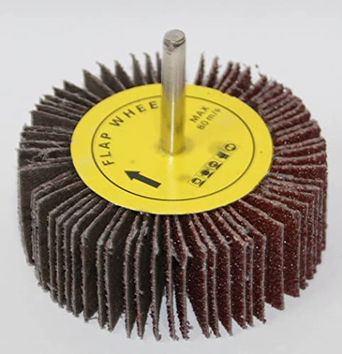 Set Lamellenschleifer 80 mm x 30 mm 6 mm Griff Schleifköpfe für Bohrmaschinen Fächerschleifer Körnung 40-120 wahlbar, für Metall und Holz (10, P120)