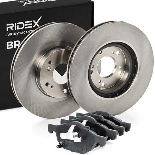 RIDEX 3405B2694 Juego para eje Kit de discos de freno y pastillas Delantero con clip de émbolo compatible con HONDA Accord VII Berlina CL, CN