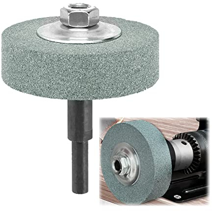 XZEIT Slipskivsadapter och slipsten för borr, sliphuvud av metall, elektrisk borrmaskin omvandla till slipmaskin, 75 mm ytterdiameter 10 mm innerdiameter grön