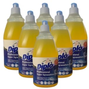 Diplo Professional, Super Sgrassatore Piatti, Rimuove Sporco, Bruciato e Incrostazioni Da Pentole e Stoviglie 600ml (6 Unità)