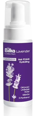 Bilka Collection Schiuma resistente alla lavanda – Schiuma idratante per capelli per tutti i tipi di capelli, protegge, nutre, supporta lo styling, 140 ml