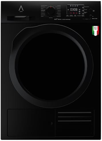 ALPHA Secadora TITAN Elite-9BC, Made in Italy, Bomba de Calor A+++, Negro Brillo, EcoSilence Inverter, 9kg *Alta Gama*