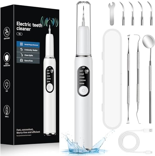 FIVAVA Kit de Limpieza de Dientes de Perro, Cepillo Dientes Perro para Mascotas, Cepillo de Dientes para Cuidado Dental para Perros y Gatos, 5 Modos de Limpieza, 4 Cabezales