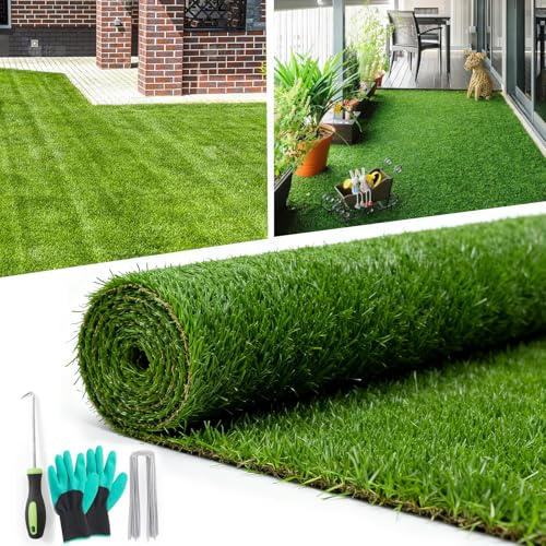 Gadewey Artificial Turf Grass Outdoor, 36x60 Soft Realistic Fake Grass Indoor Turf Rug with Drainage Holes, Eco - Easy Clean Mat for Patio, Backyard, Balcony, Garden- Pet Friendly Grass Mat