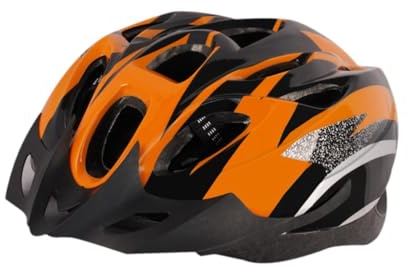 QUILSTM Casco da bici per donne, uomini e adulti, con casco da bicicletta da montagna traspirante e regolabile, per garantire la sicurezza durante le, Arancia, 26x22x13cm