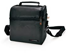 Iris Barcelona - Optimal Lunch Bag, Set de Bolsa Térmica Porta Alimentos Ligera de 4,7 l y 2 Tapers Aptos para Microondas, Lavavajillas y Congelador 0,6 l y 0,8 l y Botella 350 ml Negro