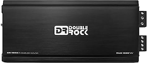 DR Double Rock DR-1500.1 Amplificatore audio per auto Amplificatore subwoofer RMS 1500 Watt Amplificatore per auto Classe D Monoblocco Amplificatore per auto con livello di pulsante basso Telecomando