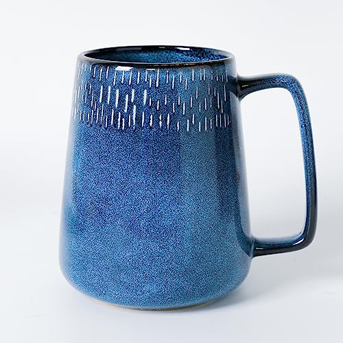 Tasse à café en céramique de 24 oz, grande tasse à café au lait, tasse à thé, glaçure lisse pour céréales Cappuccino Latte au cacao, passe au lave-vaisselle et au micro-ondes (Bleu ciel)