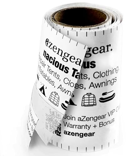 aZengear Tenacious Tape för tältreparation | Vattentät, klar, självhäftande TPU-lappsats | Fixa hål, slits i markiser, soffor, väskor, skor, dunjackor, uppblåsbara luftbäddar, (7,5x100 cm rulle)
