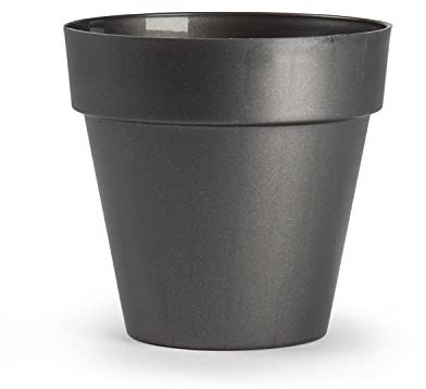CABLEPELADO Maceta 14 cm, macetero Negro, Tiesto para macetas Negro, florero Negro,Fabricado en PP5, Apto balcón, jardín, Patio, Interior, Diámetro Superior: 14 cm, Diámetro Base: 9 cm, Altura: 14 cm