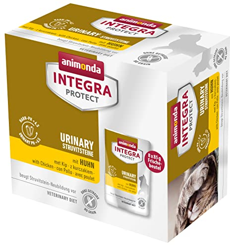 animonda INTEGRA PROTECT Katzenfutter nass Urinary Struvitstein mit Huhn (8 x 85g), vom Tierarzt empfohlen bei Harnsteinen, mit Veterinären entwickeltes Diätalleinfutter für erwachsene Katzen