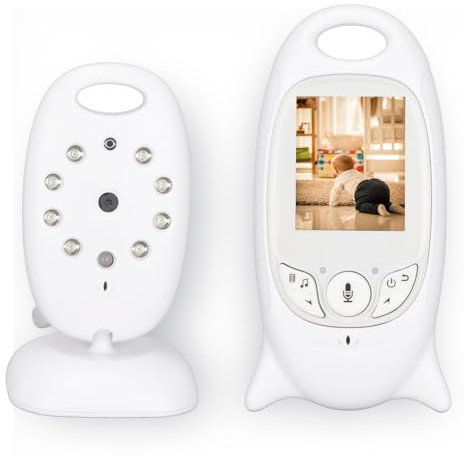 Dpofirs Babyphone mit Kamera 2 Zoll Video Babyphone HD 500mah Videoaufzeichnung Digitalzoom Zwei-Wege-Audio VOX-Modus Nachtsicht Temperaturüberwachung 8 Schlaflied, Baby