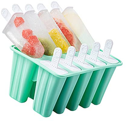 Molde de Helado 10 Cuadrículas de Grado de Comida Silicona sin Palo, Fabricante de Lolly de Hielo para Bricolaje en el Hogar, Fabricantes de Pop para Familias, Restaurantes,