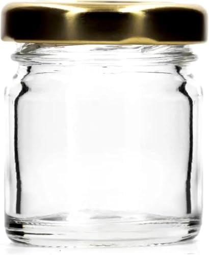 FERRAMENTA BONIFAZIO Set 40 Vasetti Monodose da 40 ml in Vetro Tappo TwistOff ORO INCLUSO Ideale per Miele Confetture Marmellata Bomboniere Segnaposto (40 Pezzi - 40 ml)