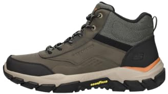 Skechers Men's Santoro Hopkins Hiking Boot, Olive Leather/Synthetic/Mesh, 8 UK