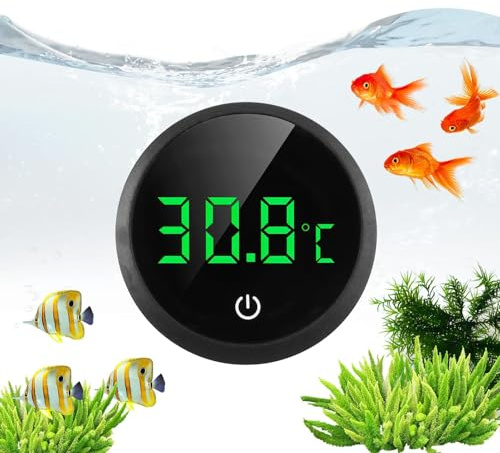 Aquarium Thermometer Fish Tank Thermometer Digital LED Display ±1°C High Accuracy, Touch Stick on Wireless Thermomete for Monitoring The Fish Tank Aquarium Temperature Accessories