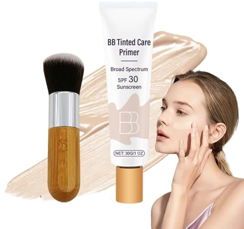 BB Cream Light with SPF,BB Blur Tinted Moisturizer SPF 30,BB Cream Tinted,Tinted Moisturiser Face Women for All Skin Types,B-B Cream Foundation,Colour Correcting Moisturiser,Tin-ted Sunscreen for Face