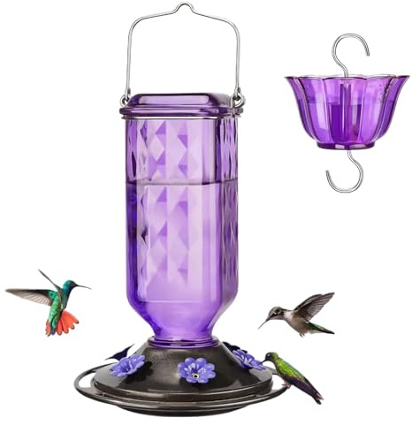 Distribuidores de Colibríes de Cristal | Alimentador de Vidrio Suspendable para Pájaros,Botella de alimentación para Pájaros con Múltiples Puertos, Decoración de Jardín para Birdwatching, para Terraza