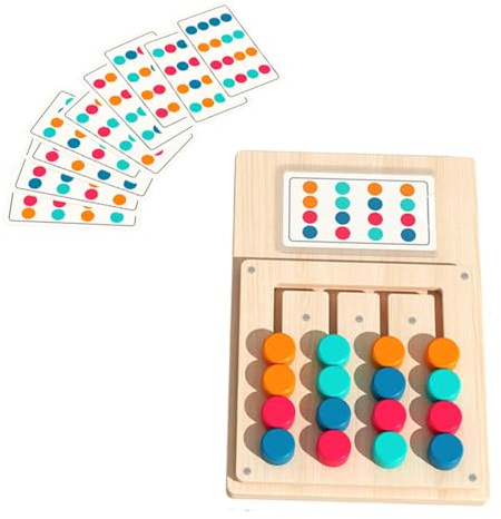 WRQIOO Activités sur la Démence pour les Personnes Âgées, Bois Alzheimer Jeux avec 12 Cartes, Jeux de Mémoire pour Adultes