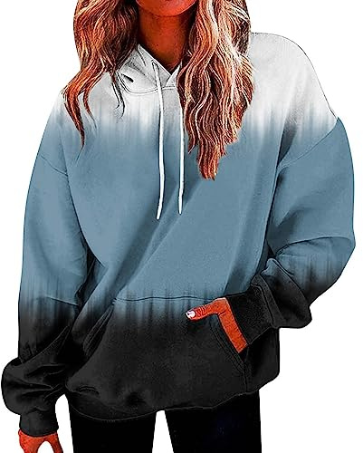 TOFOTL Cotone Giacca Pile Donna con Zip Giacche Autunnali Top alla da Benetton Allattamento Lunga Felpa Y2k Maglioncino Cotone Maglie Maglia a Maniche Lunghe Donna 15-Azzurro 4XL