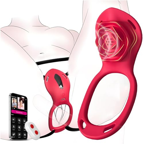PineSailo Panty Wearable Rose Vibrator Sex Toys, Remote & App Control Vibrators with 9 Modes Adult Toys Hands-Free Vibrater Clitoral Stimulator Silent Female Sex Toyscouples for Women Couples Sets Men