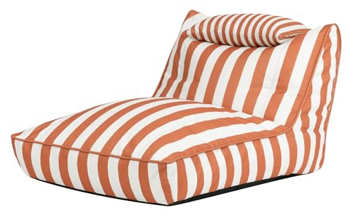 icon Striscia Nova Pouf Poltrona Sacco, Arancione, Pouf de Esterno, Poltrona Sacco con Riempimento Incluso, Tessuto Resistente All'acqua, Sedia de Gardino, Mobili da Gardino, Terrazza