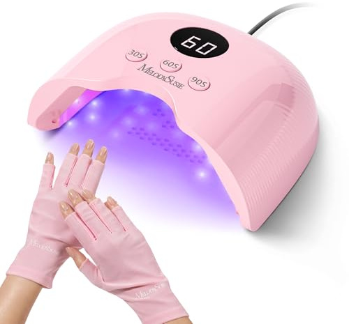 MelodySusie Lampe UV Ongles Gel avec Gants UV, P-Plus30A pour Séchage Flash