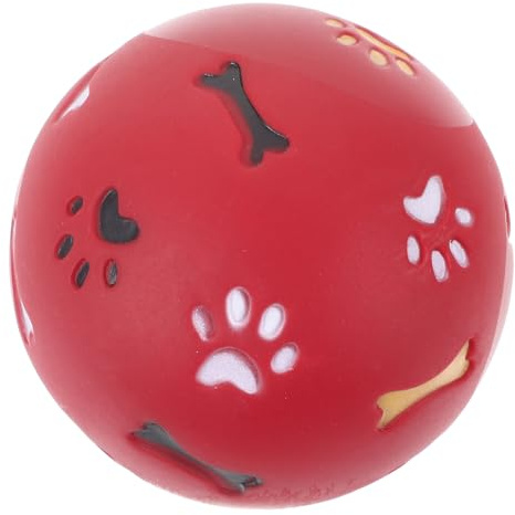 GALPADA Pelota de Fuga Pequeña Roja para Perros, Juguete de Comida Fugas, Material Seguro sin Tóxicos, Aroma a Leche, Interactivo para Entrenamiento y Desarrollo de Inteligencia