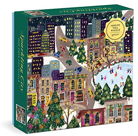 Joy Laforme Sparkling City 1000 Piece Foil Puzzle In a Square Box