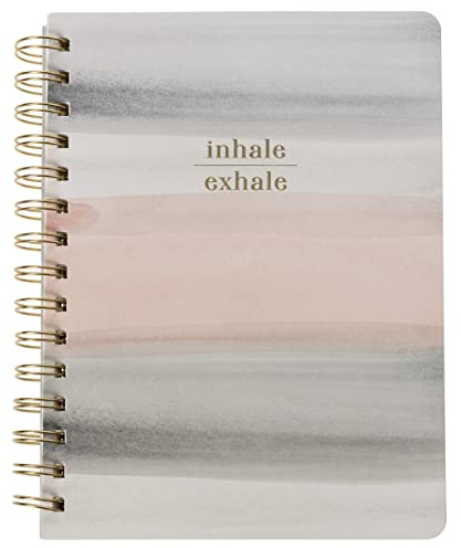 Graphique Vegan Leather Spiral Journal | Calm Watercolor Design | Premium Paper | Notebook | Diary | Lists | Record Month and Date | Great Gift | 192 Ruled Pages | 6” x 8”