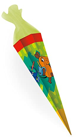 Schultüte Die Maus 85 cm mit Tüll: eckig