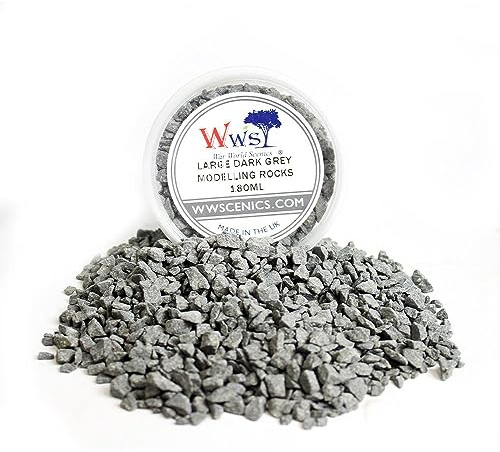 WWScenics Large Dark Grey Modelling Rocks 2-5mm | 180ml Tub | Wargame Scenery & Basing Material
