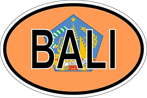 Akachafactory Sticker oval flag vinyl country code Bali indonesia