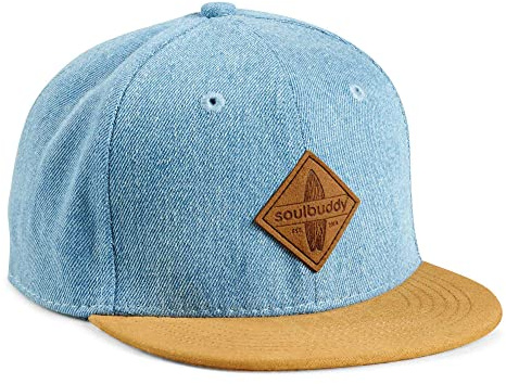 Soulbuddy Snapback cap per Bambini in 3 Taglie – Berretto da Baseball Leggero e Traspirante – Cappello Estivo per Bimbo e Bimba - Idea Regalo Originale (IT, Testo, M, Azzuro)