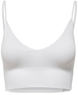 ONLY Women's Onlvicky Rib Seamless V-Neck Top Noos Bustier (Pack of 2)