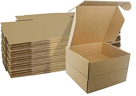 Korrugerade kartonglådor, 15 × 15 × 5 cm, Royal Mail litet paket PiP postboxar, bruna förpackningar, brevlådor för företag, postning, förvaring eller present (paket med 25)