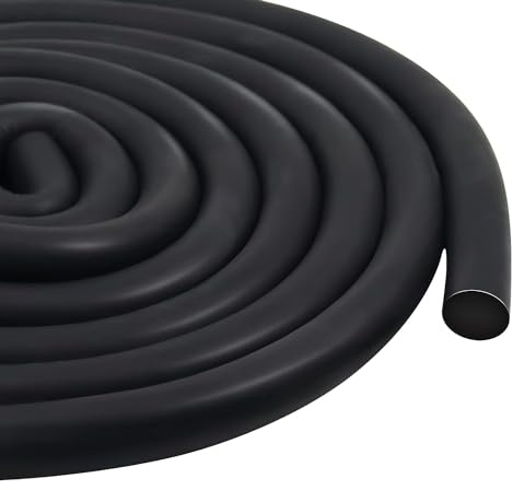 Junta de cordón redondo, 16 mm x 5 m, espuma de goma, sello meteorológico, perfil de llenado de juntas, perfil redondo EPDM, goma espuma negra para grietas y juntas de hormigón
