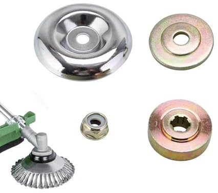 DHWEKU 4 Piezas Kit de Fijación de Tuerca de Cuchilla Tuerca para Desbrozadora Cortadora Césped Placa de Metal Cabezal de Corte de Malezas, Adaptador De Cuchilla De Repuesto para Cortacésped