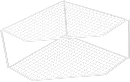Cabilock Estante Organizador de Ollas y Sartenes de Esquina, Rejilla de Hierro Doble Capa de 12 Cm de Alto, Rejilla para Escurrir Agua, Almacenamiento Cocina Doméstica, Soporte