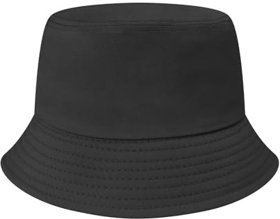 Yeenano Bucket Hat,Children's Bucket Hat for Sun Protection,Toddler & Kids Foldable Sun Hats,Summer Cotton Wide Brim Fisherman Hats for Boys Girls,UV Shield for Outdoor,Beach Travel Ages 3-8(Black)