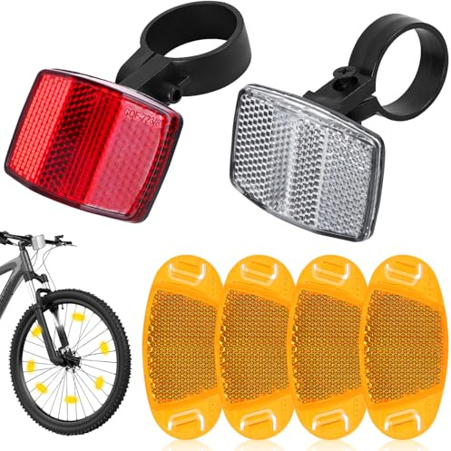 YIYICO BSTDAYEVER Catadioptre Velo Réflecteurs de Vélo Avant et Arrière Réflecteur Rayons de Vélos Yeux de Chat pour Vélos Catadioptres Velo Roue pour VTT Route E-Bike Sécurité Nocturne
