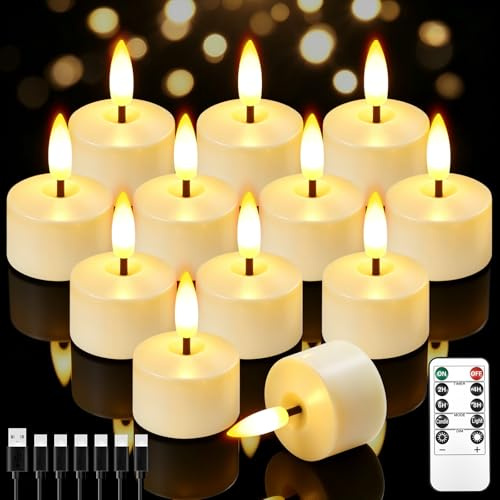 NRAVXAC Pillar LED Candles Flameless Tealight Flickering Battery Operated