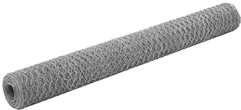vidaXL Malla de Alambre Hexagonal Acero Galvanizado 25x1.2m Plateado Bricolaje