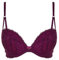 Ladies Bra Plunge Push Up Padded Lace Top UK Lingerie Designer Plus Size (32 F, Purple)