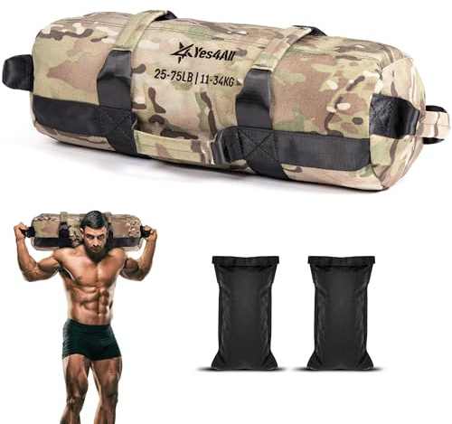 Yes4All Unisex-Erwachsene CLHZ Sandsackgewichte/Gewichtsbeutel-Sandsäcke für Fitness, Konditionierung, Crossfit mit verstellbaren Gewichten, K. Camouflage-M, M (25-75 Lbs), K. Tarnfarbe-(11kg-34kg), M