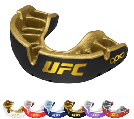 OPRO Protector Bucal Nivel Oro – Ajuste Premium para Adultos y Niños – Bucal para Boxeo, MMA, BJJ, Rugby y Hockey – Moldeo Fácil – con Garantía Dental Incluida