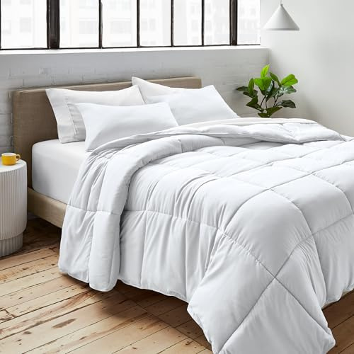 Bare Home Duvet Insert Single Size - Premium 1800 Ultra-Soft Duvet Insert - 6.4 TOG - All Season Warmth Quilt - Comforter Set with 1 Pillowcase (Single, White)