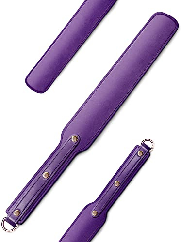 Ueemph 18 inch Riding Crop,Purple Leather Paddle,Super Durable Rug Paddles,Equestrian Crops（Purple）