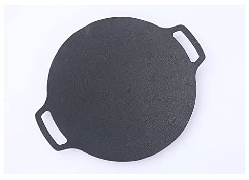 ADITAM KANBUN Thick-Walled Cast Iron Frying Pan Roaster Flat Griddle Uncoated Non-Stick Grill Induction Flame Cooking Pot (Color : Nero, Size : 29cm) Double The Comfort